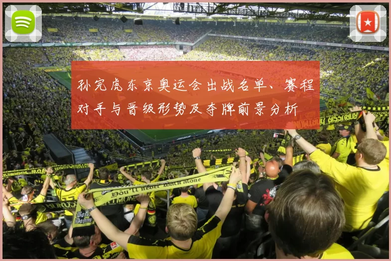 孙完虎东京奥运会出战名单、赛程对手与晋级形势及夺牌前景分析